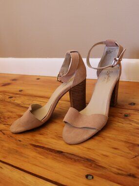 Seychelles Nude Heeled Sandals Heels Block Heel